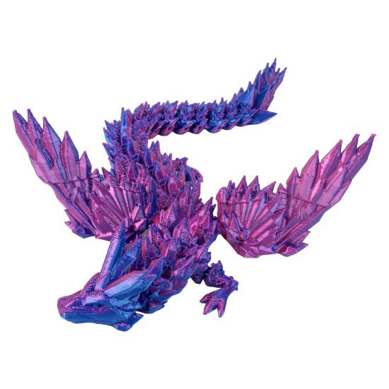 3D Printed Flying Dragon Figurine Movable Joints Colorful Dragon Figure Articulated Winged Dragon Model Fidget Toy Desktop Decoration Ornament