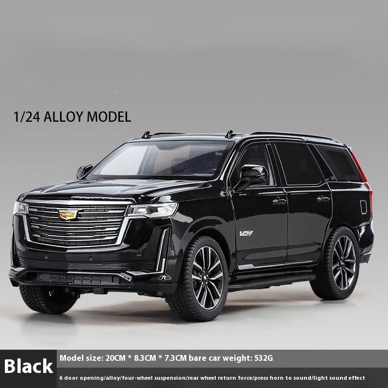 1:24 Escalade SUV Alloy Car Model Metal Die Cast Off-road Vehicle Model Simulation Sound and Light Children's Toys Boy Gift