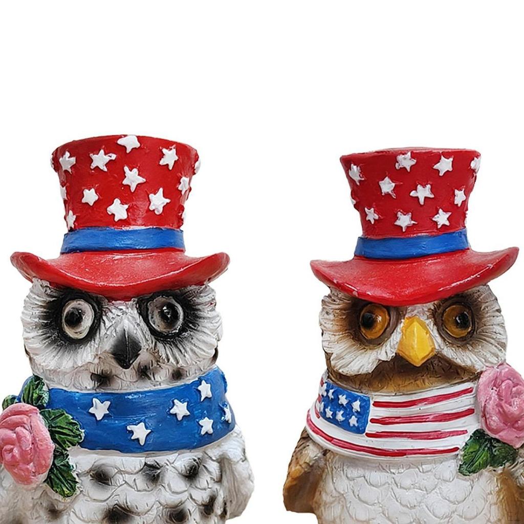 2Pcs Owl Statue Decor Compact Animal Figurine for Bedroom Living Room Office