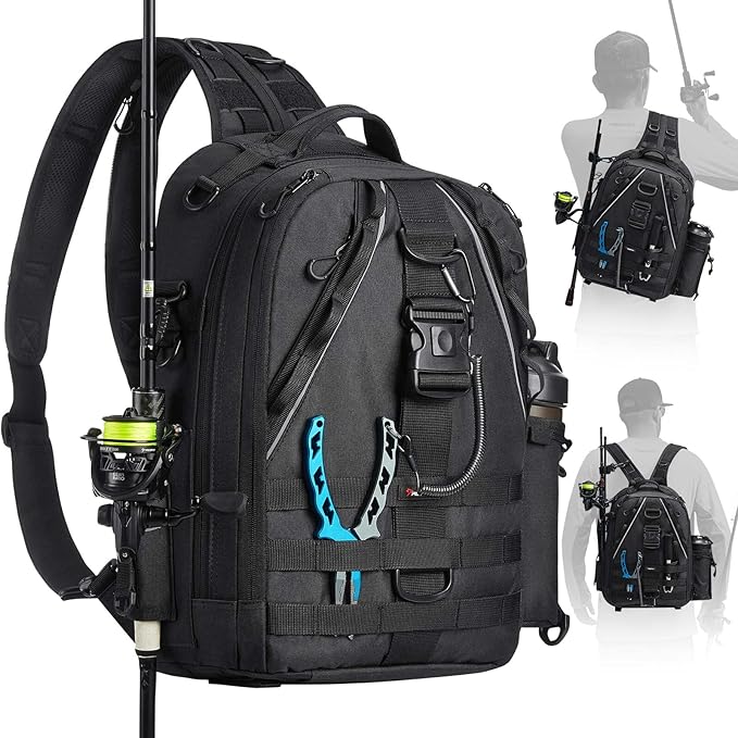 

Professional Fishing Gear Bag Lightweight Crossbody Bag Large Capacity Fishing Tackle Storage Bag