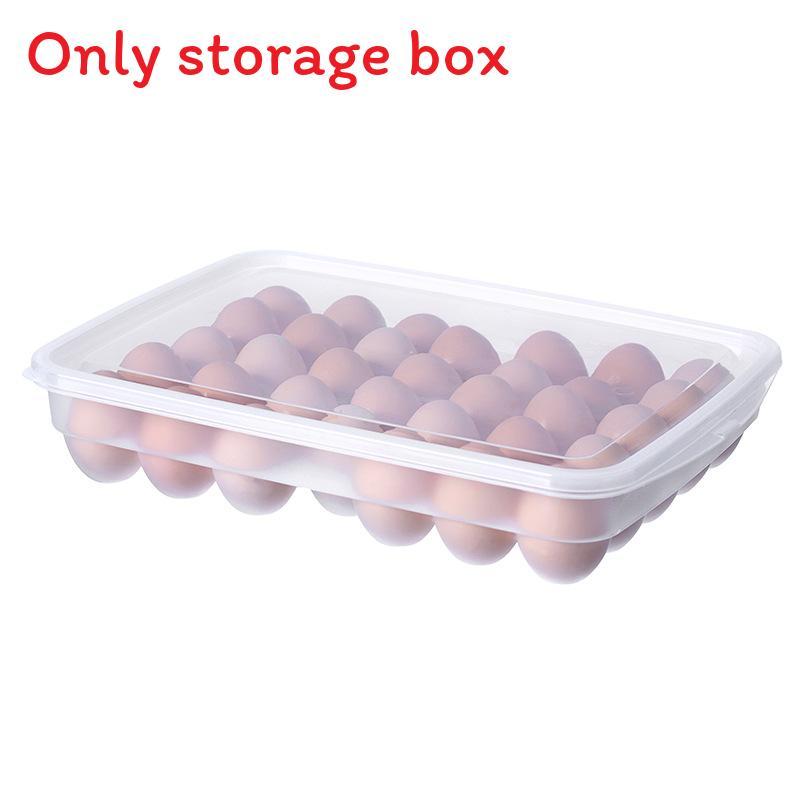 Plastic Egg Storage Box With Lid For Kitchen Organization And Refrigerator Freshness