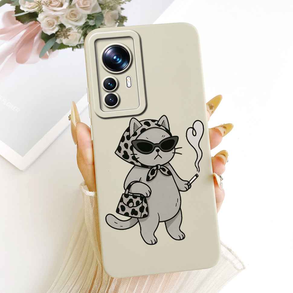 For Xiaomi Mi 12T Case 22071212AG Cute Cartoon Cat Panda Silicone Back Cover For Xiaomi Mi 12t Bumper Phone Cases Fundas