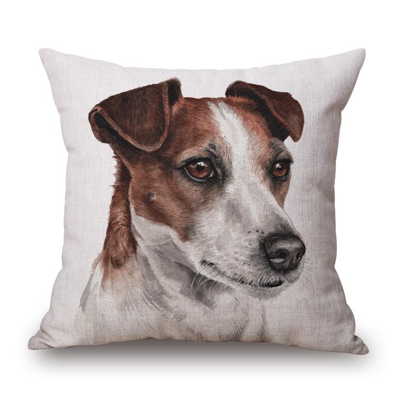 Handgeschilderde Hondenposters Kussenhoes Jack Russell Portret Dieren Kussensloop Xcm Slaapkamer Bank Decoratie Kussenshoes