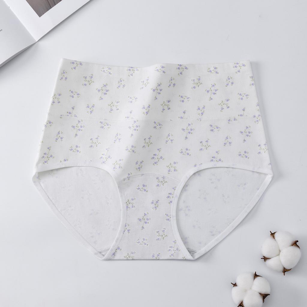 Women S High Waist Floral Cotton Tummy Control Triangle Underwear