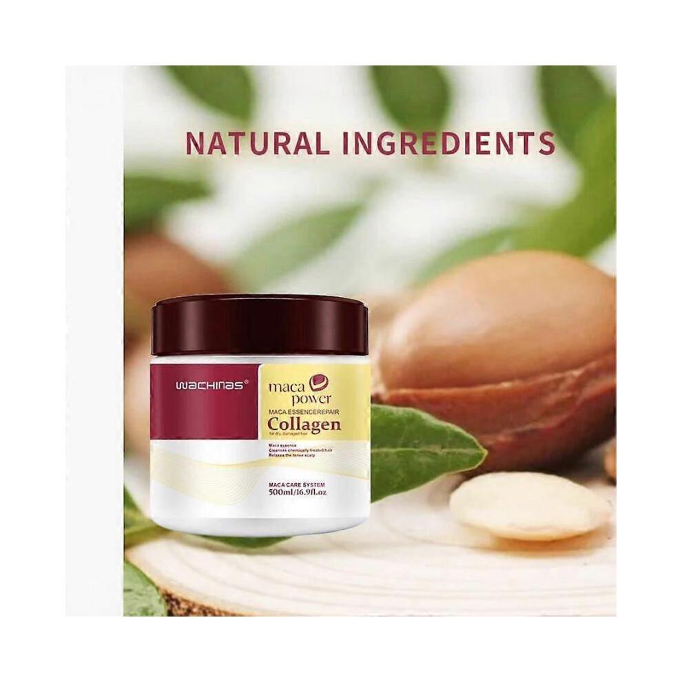 Trattamento Capelli al Collagene Riparazione Profonda Balsamo per Tutti i Tipi di Capelli 500 ml + Siero per Capelli all'Olio di Argan per Capelli Secchi e Danneggiati 50 ml
