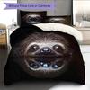 Black Sloth Pattern Bedding Home Decoration Birthday Gift (1 * Duvet Cover + 2 * Pillowcase, Without Core)