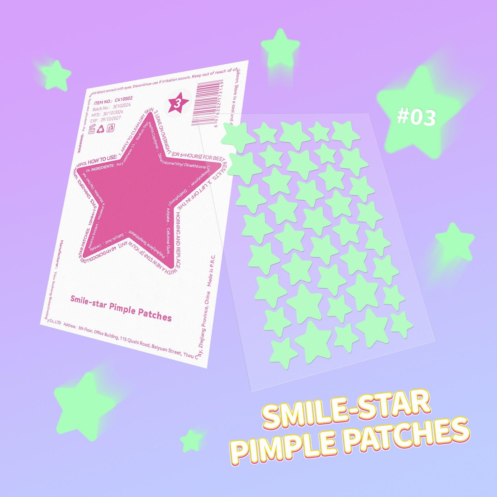 

Гидроколлоидный пластырь Color Star Acne Patch, содержащий 40 штук в пакете, мультяшный пластырь Acne Patch, портативное удаление прыщей One Size зелёный