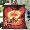 3D Game God of War Pattern Blanket Star Art Flannel Thin Blanket Portable Home Travel Office Lunch Break Blanket Birthday Gift