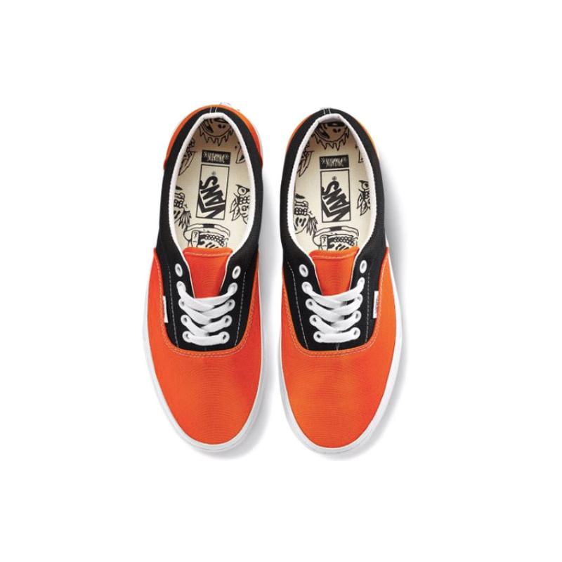 Vans Era Skeleton Printing Retro Casual Canvas Shoes Black Orange Colorblock 'Black Orange' Vans VN0A38FRT5M