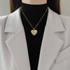 Titanium Steel Love Rose Light Luxury Temperament Gorgeous Full Diamond Necklace Female Versatile Collarbone Chain Titanium Steel Chain
