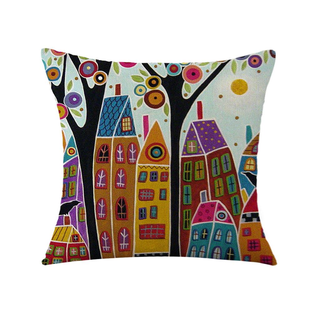 Pillow Printed Cartoon Pillowcase Car Pillow Bedside Backrest Cushion Cover Linen Pillowcase
