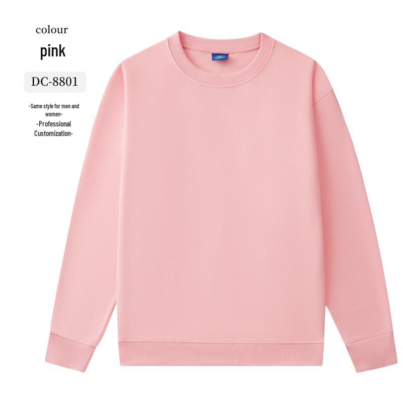 Dark Green Cotton Hoodie with Logo: Corporate Team or Class Uniform, Long Sleeve, Round Neck for Autumn/Winter.