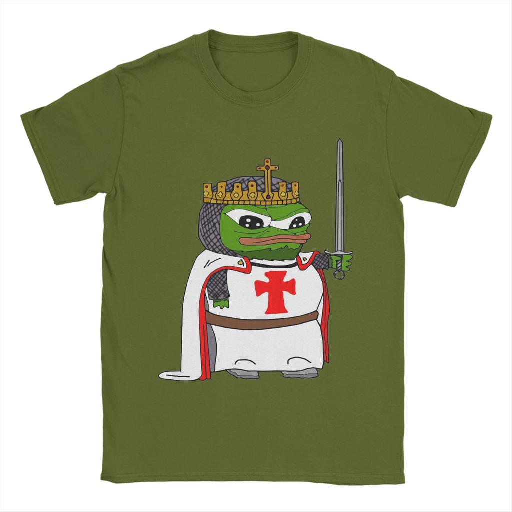 P-Pepe Knight's Templar Apu T-Shirt for Men  Creative 100% Cotton Tee Shirt O Neck Short Sleeve T Shirt Plus Size Clothing