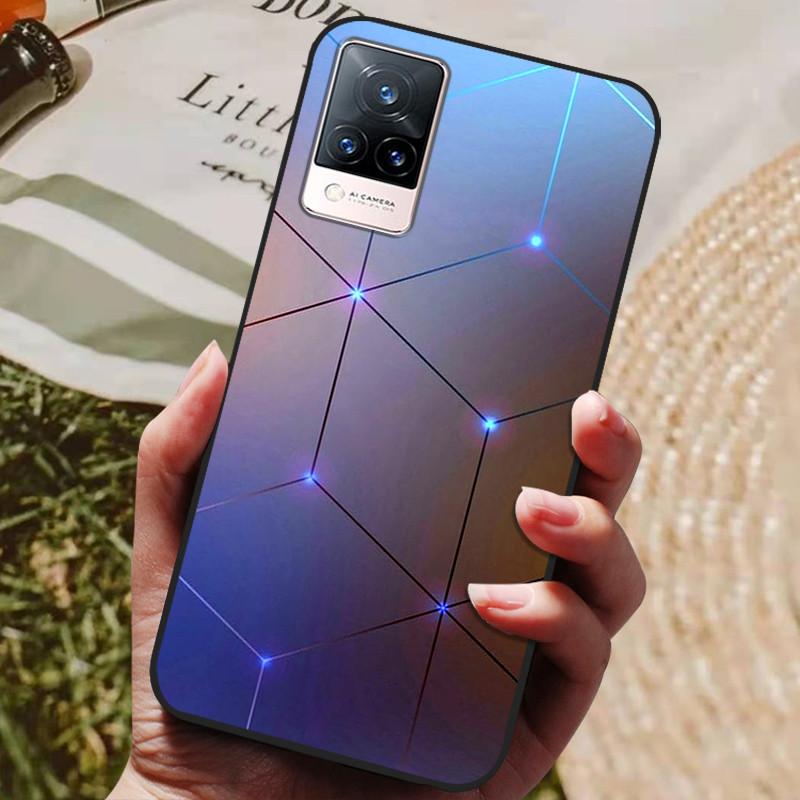 Dla Etui Coque vivo V21e Silikonowe Etui na Telefon z Tylną Pokrywą Dla vivo V21e Etui Miękki Bumper Funda na vivo V2061 V21 e V 21e 6.44" Torba