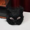 Secure Fit Animal Mask Long Fur White Fox Half Face Mask, Halloween Masquerade Cosplay Breathable Elegant Fairy for Ancient Style Photoshoot
