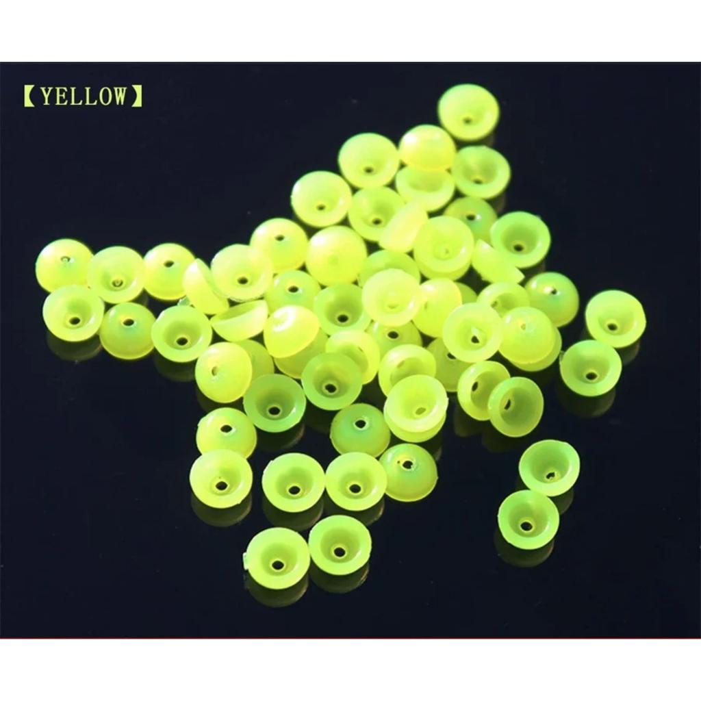 100pcs Half Round Stopper Beads for Sea Fishing Bead Set Shock Absorbe for Rock Lure Saltwater Line Protection Floating Tackle 260319