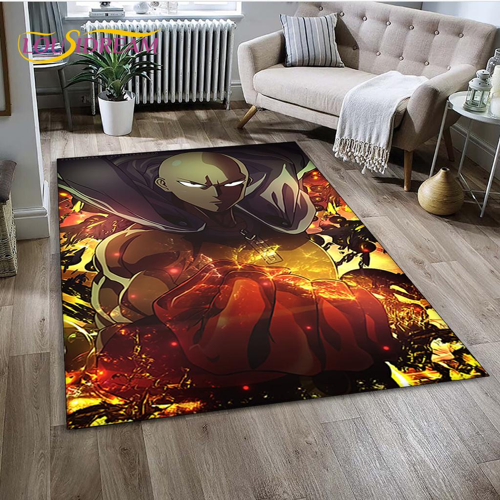 3D ONE PUNCH MAN Anime Cartoon  Area Rug,Carpet Rug for Living Room Bedroom Sofa Doormat Decoration, Kid Play Non-slip Floor Mat
