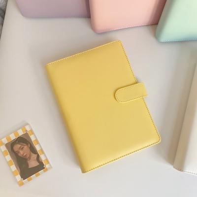 MINKYS Kawaii Candy Color A5 PU Leather Kpop Photocards Collect Book Photo Cards Album Storage Book School Stationery