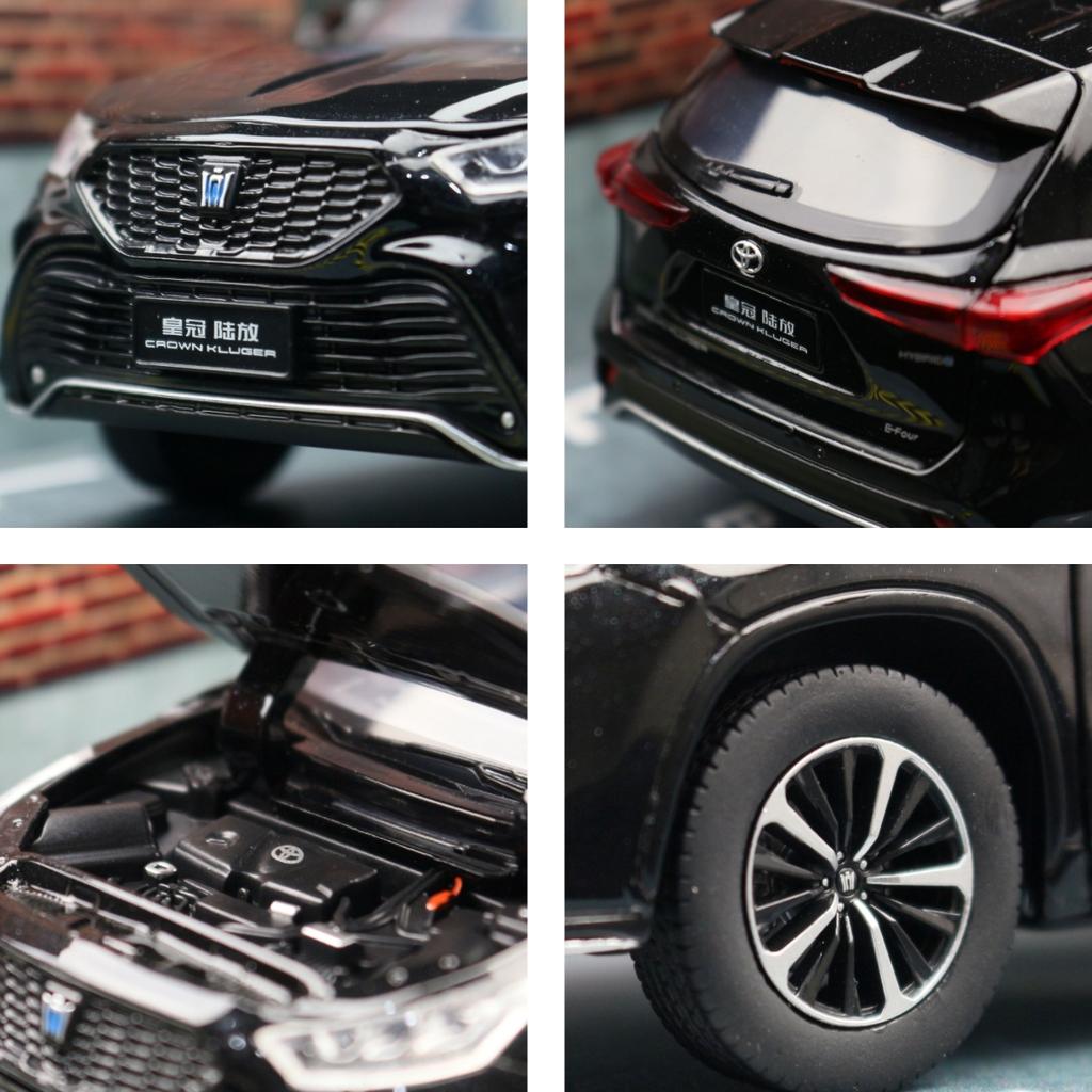 1/32 Toyota Crown Kluger HYBRID Toy Car JKM Diecast Miniature Model SUV Sport Sound & Light Educational Collection Gift for Kids