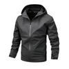 Men's Casual Solid-color Hooded Zipper Jacket, Men's Windproof Lightweight Jacket, Windbreaker