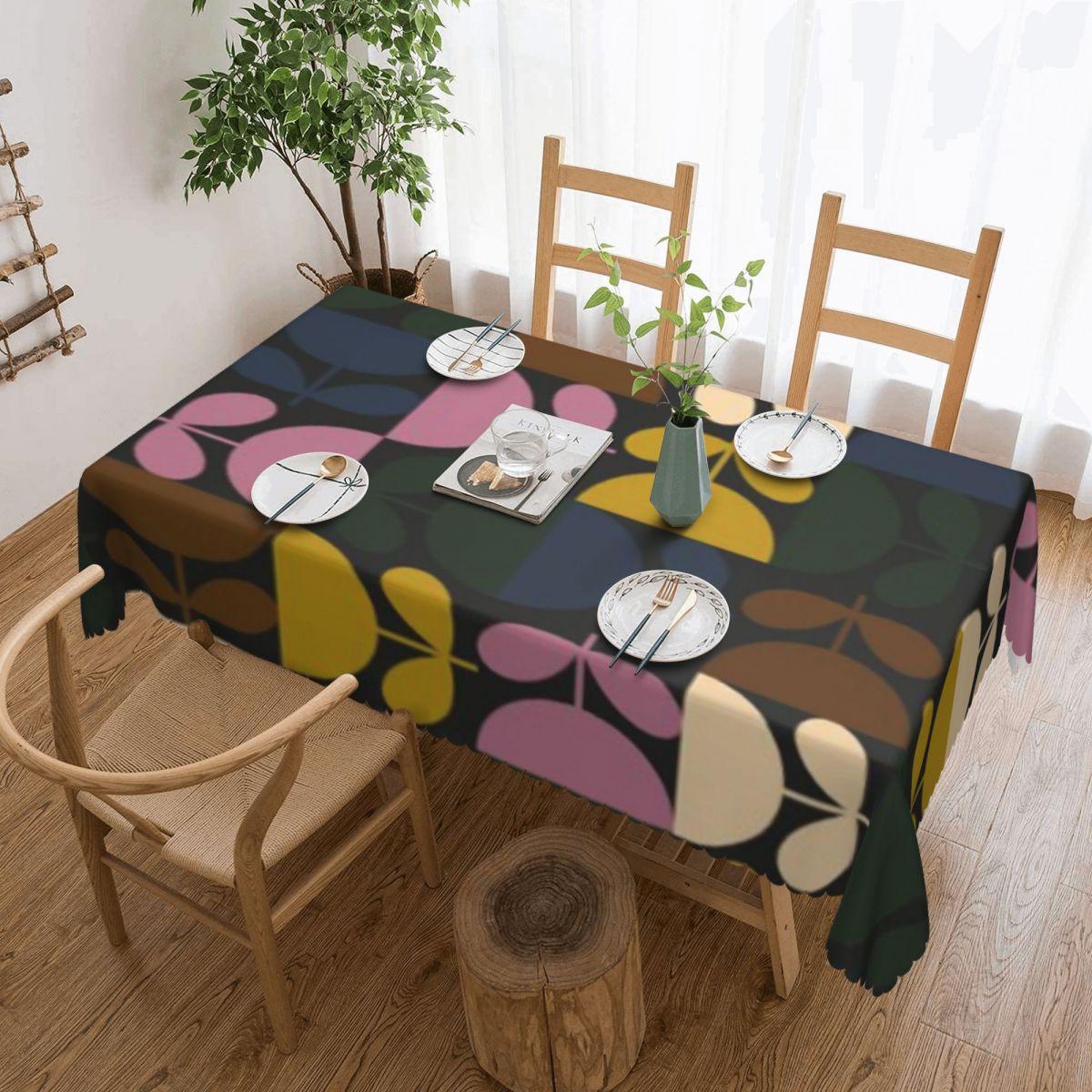 Vogel Orla Kiely Abstract Ontwerp Rechthoekig Tafelkleed Oliebestendig Tafelkleed Scandinavische Tafelhoes 137x183cm