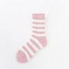 Autumn and winter women's striped coral fleece medium tube socks thickened thermal home floor socks women