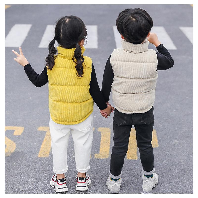 Baby Kids Thicken Vests Winter Girl Boys Jackets Corduroy Coat Early Spring Vest For Toddler Children Sleeveless Jackets