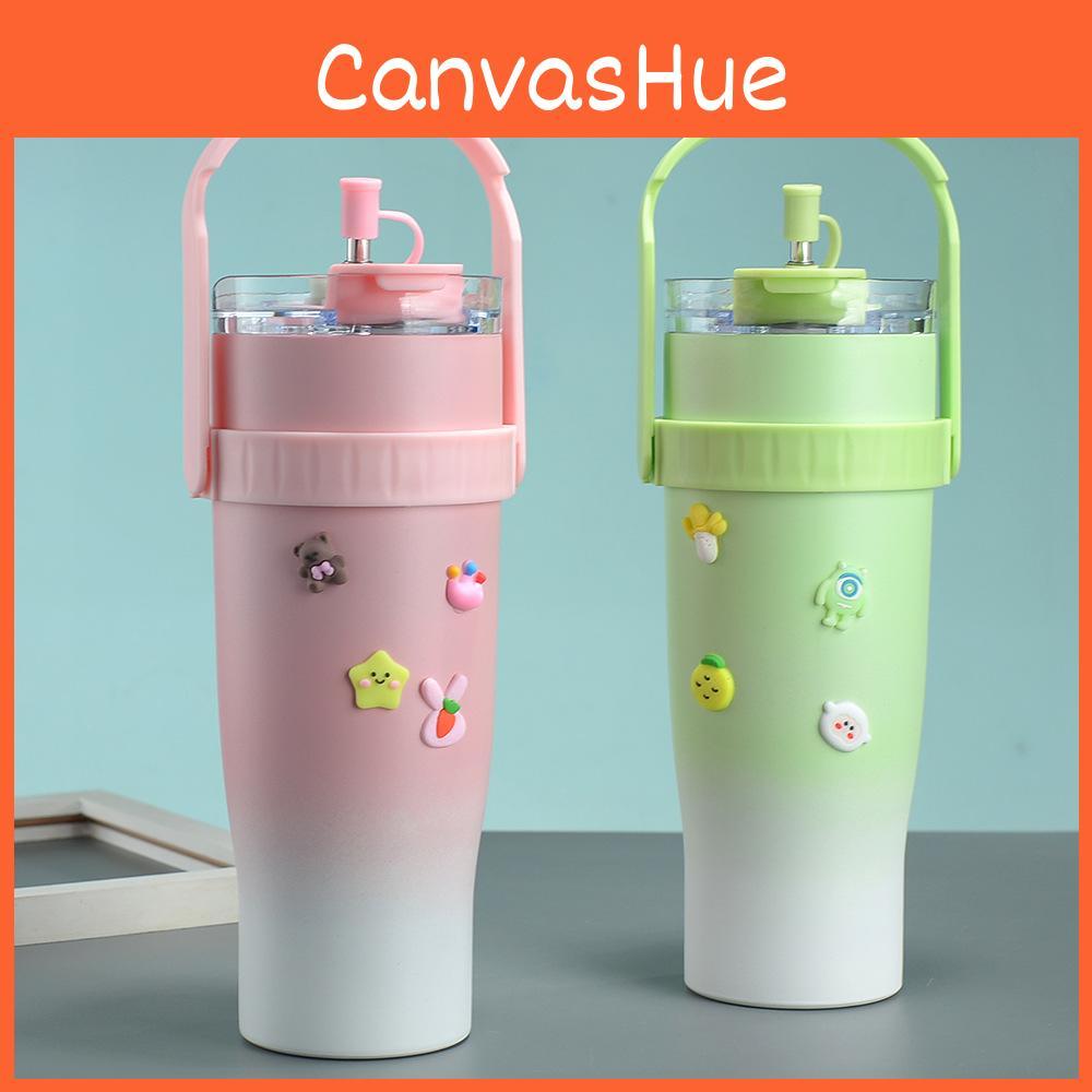 Gradual Blue 1200ml Steel Travel Mug With Straw Insulated For 12-24 Hours Laser Engraving