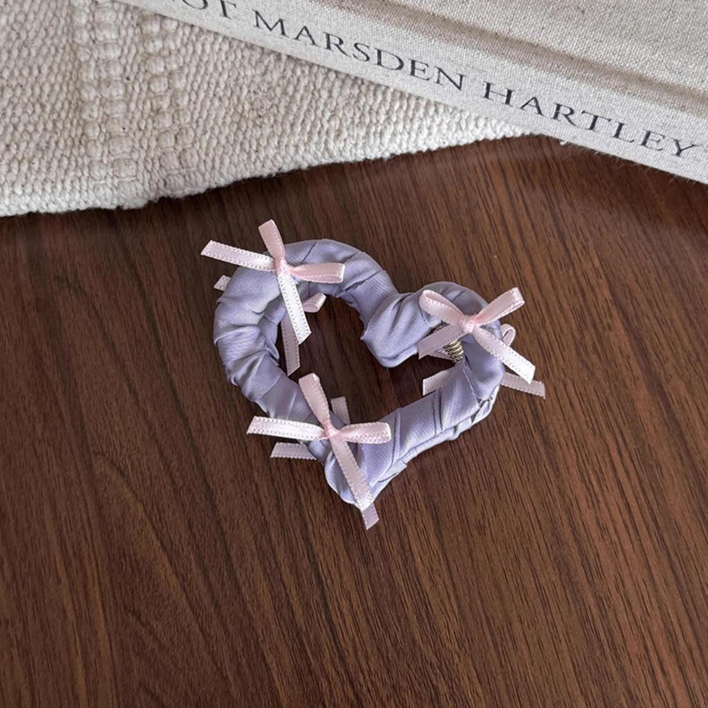 Korean Ribbon Bow Hair Claw Clips Temperament Elegant Hairpin Women Princess Headdress Fashion Grab Clip Female Hair Accessories