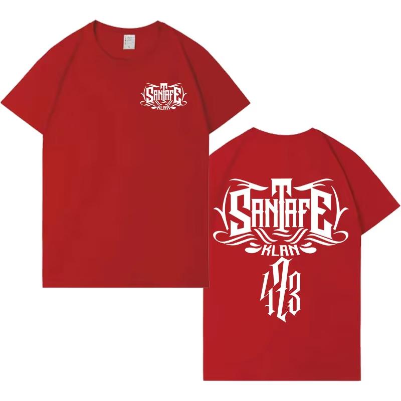 Santa Fe Klan Merch 2026 summer Print Short Sleeve Tee Shirt Unisex Fashion Pop Music pure Cotton CrewNeck Casual Gothic Top