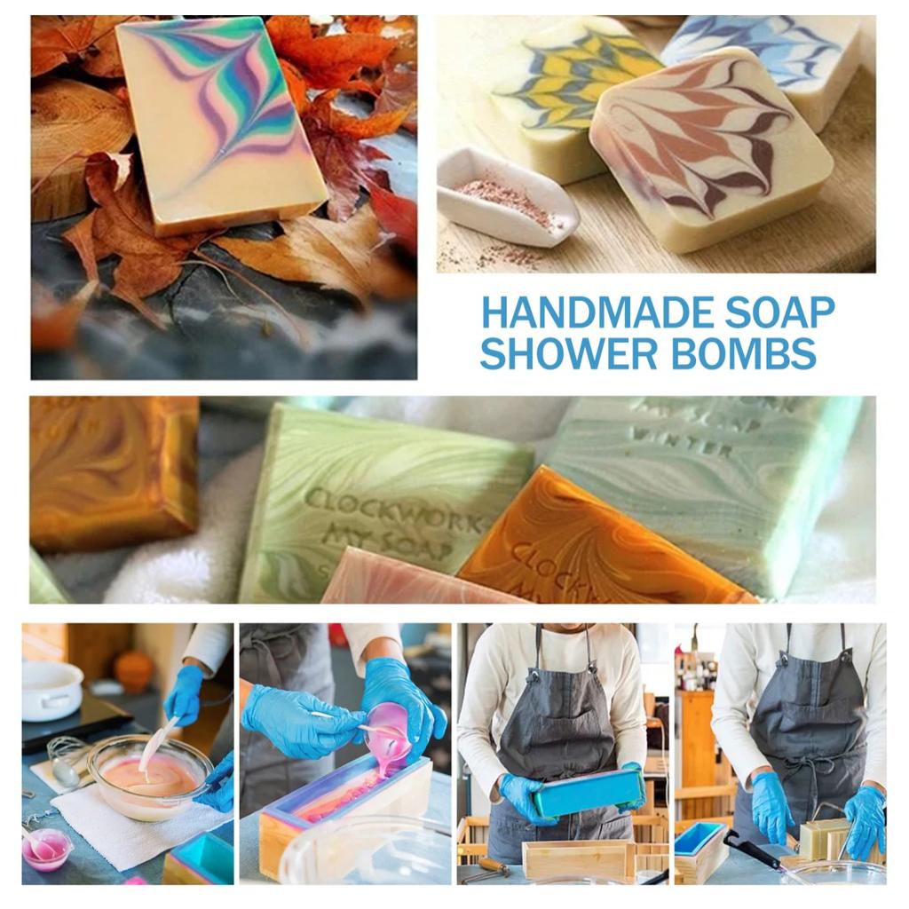 2Pcs Soap Molds 47oz Rectangular Soap Loaf Mold Flexible Silicone Soap Making Molds with Wood Box DIY Soap Making Handmade Tool