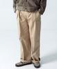 STAGE NAME Reverse Double-Pleated Elastic Wide Cotton Chino Pants_Beige