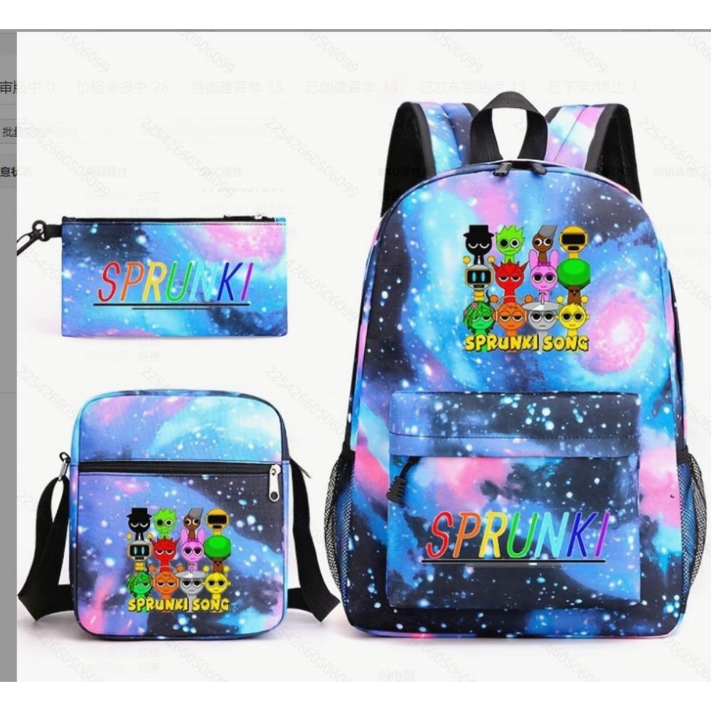 Rhythm Box Peripheral Elementary School Bag Large Capacity Starry Sky Backpack Three-piece Set