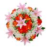 Cemetery Wreath Artificial Memorial Wreath Plastic Loop Silk Cloth Flower 50cm Diameter Light Pink