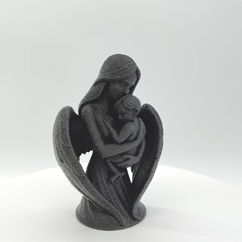 3D Tištěná socha andělské matky objímající dítě - Téma lásky Stolní dekorace | Ideální dárek ke Dni matek, Dekorativní ozdoba