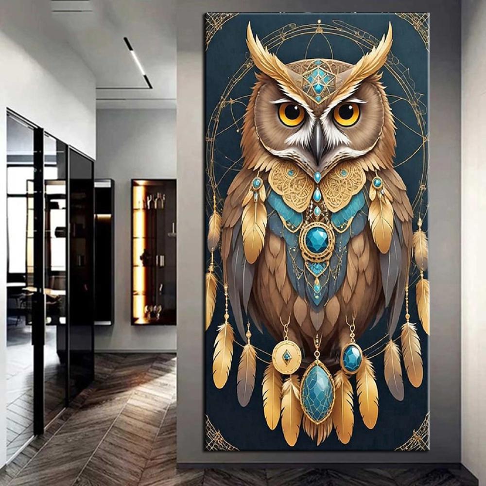 

Полный дрель ручной работы DIY Сова комплект алмазной живописи вышивка крестиком Алмазная мозаика украшение дома j3897 square 40x80cm белый