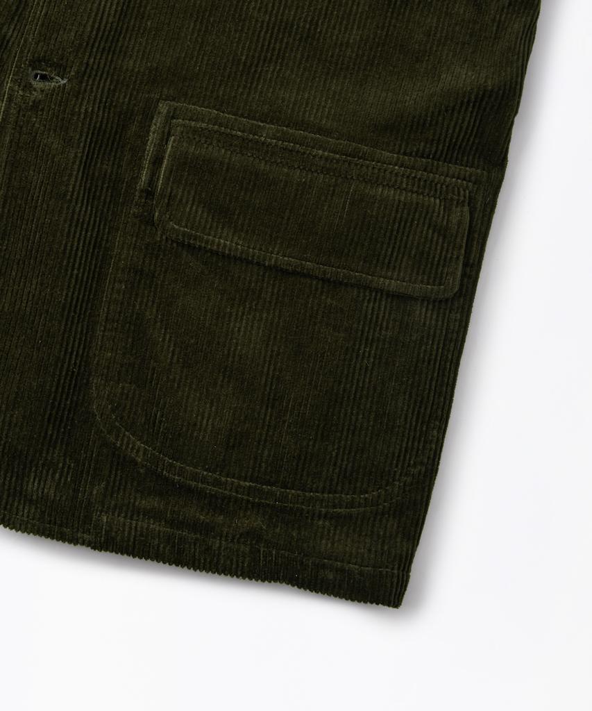 HERVORRAGEND Klassische 3-Knopf-Jacke aus hochdichtem Cord_D.Olive