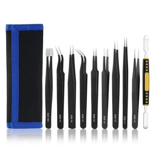 

DFsucces Precision Tweezers, Ultra-Fine, Anti-Corrosion Stainless Steel, Anti-Static, 1.5mm Thick, ESD Protection for Precision Instruments, Electroni