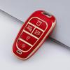 4/5/6/7 Buttons Gold Edge TPU Remote Key Fob Case Cover for 2020-2021 Hyundai Sonata Nexo DN8 Santa Fe TM Tucson NX4 Staria Ioniq