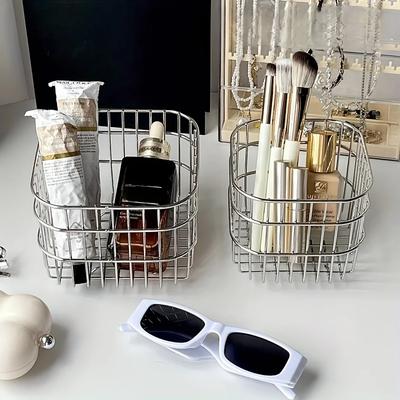 Stainless Steel Storage Basket-Multi-Purpose Organizer for Bathroom Kitchen,Desk - Bathroom Organizers And Storage,Shelf Baskets