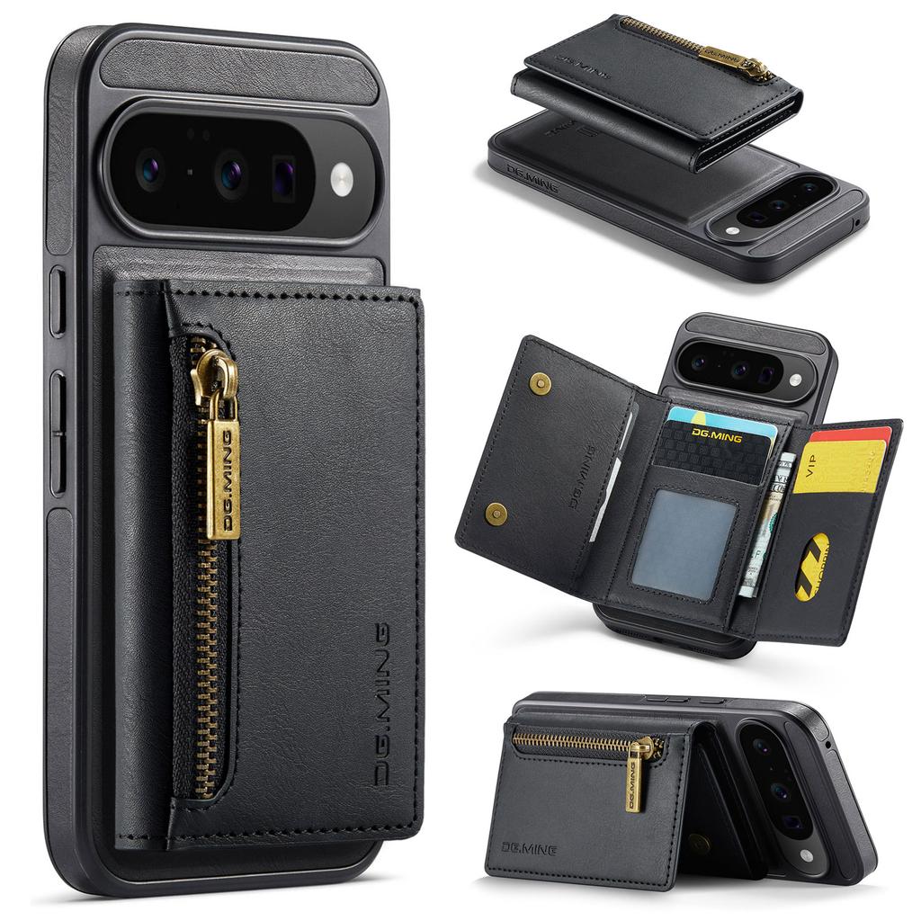 DG.MING M5 Series For Google Pixel 10/10 Pro Case Detachable Magnetic Leather Phone Cover with Card Slots