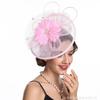 Popular European and American bridal headgear retro mesh top hat feather hair accessories headgear horse racing festival mesh headgear