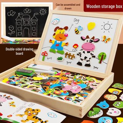 Magnetisches Holzperlen Puzzlebrett: Frühkindliche Bildung und Knobelspielzeug für Kinder