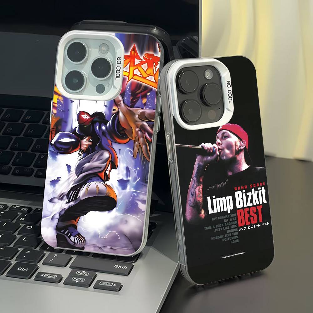 L-Limp Bizkit Hold On Band Phone Case for iPhone 17 17Air 16 15 14 13 12 11 Pro Max Plus Colorful Silver