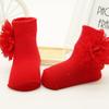Children Girls Cotton Socks Flowers Anti Slip Ankle Socks Baby Shoes Boot