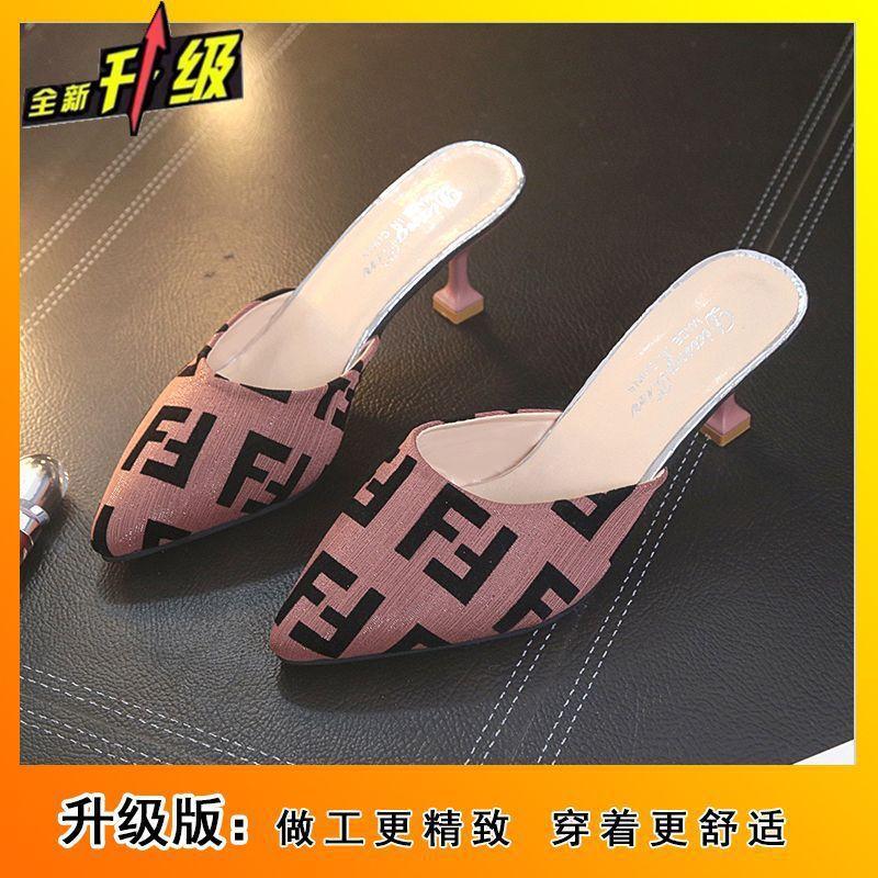 

Модная сумка голова крутые тапочки женские носить тонкие каблуки фея ветер заостренный высокий каблук женская обувь новинка весна и лето 2025 40