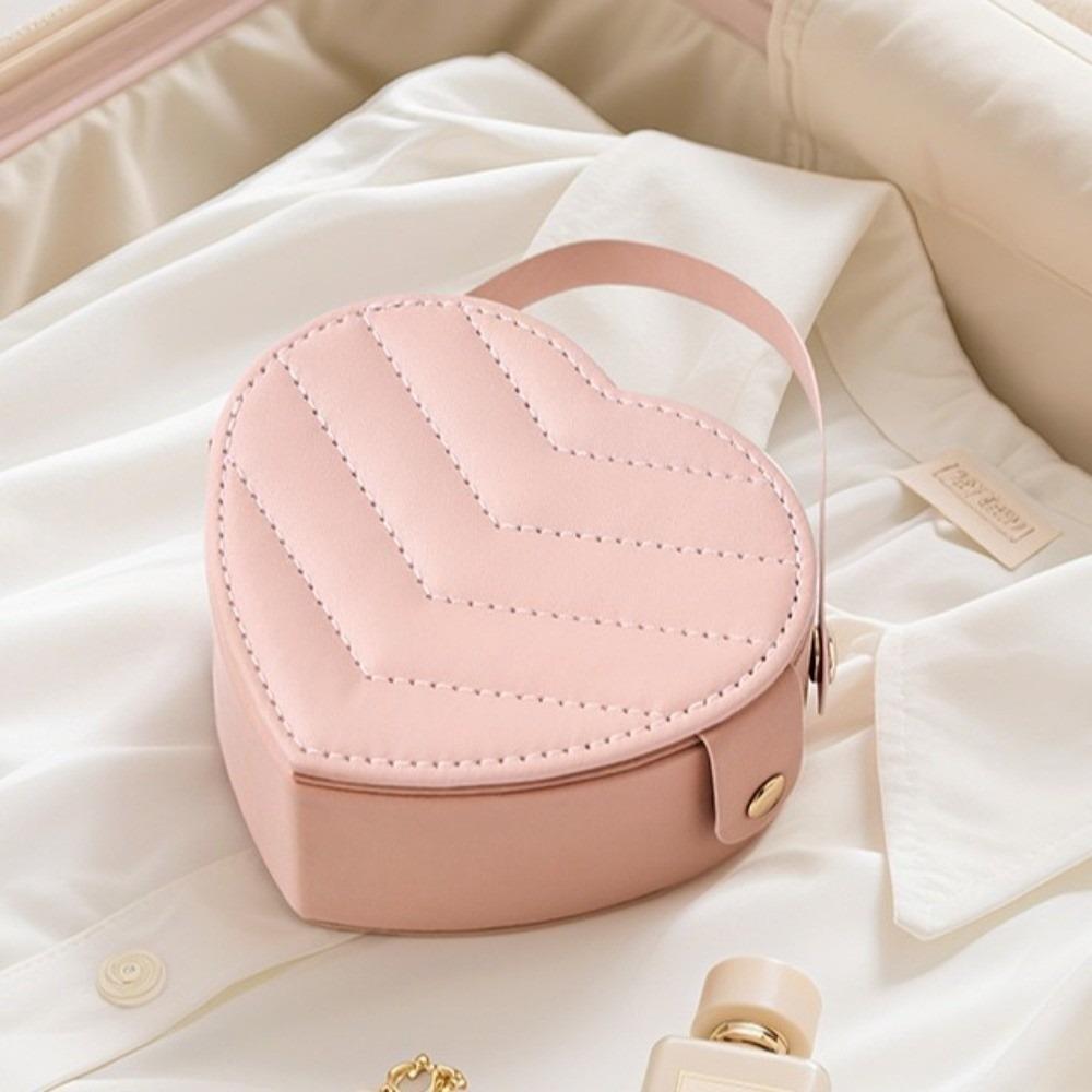 Heart-shaped Jewelry Organizer Portable Valentine Gift Packaging Box Jewelry Storage Box  Travel