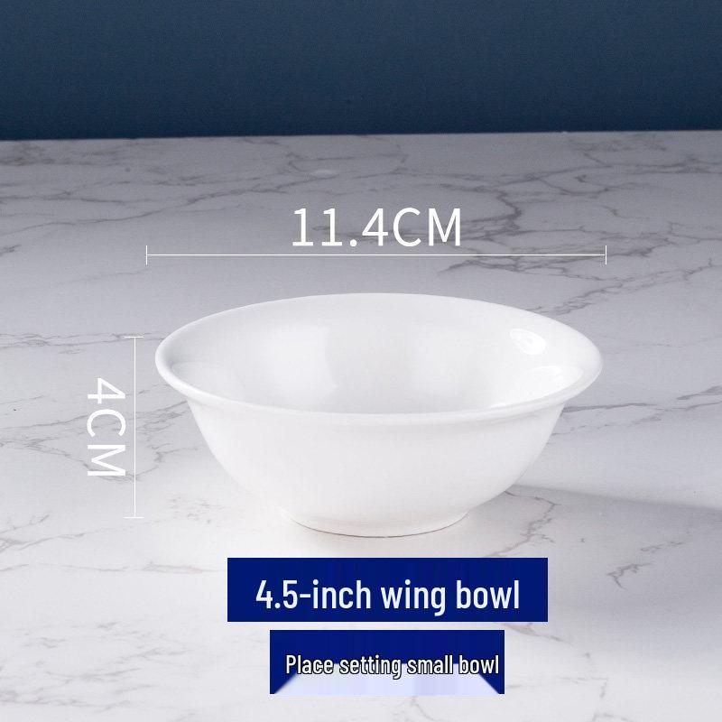 Thickened Ceramic Bowls for Rice, Breakfast, Soup, Noodles - Pure White
