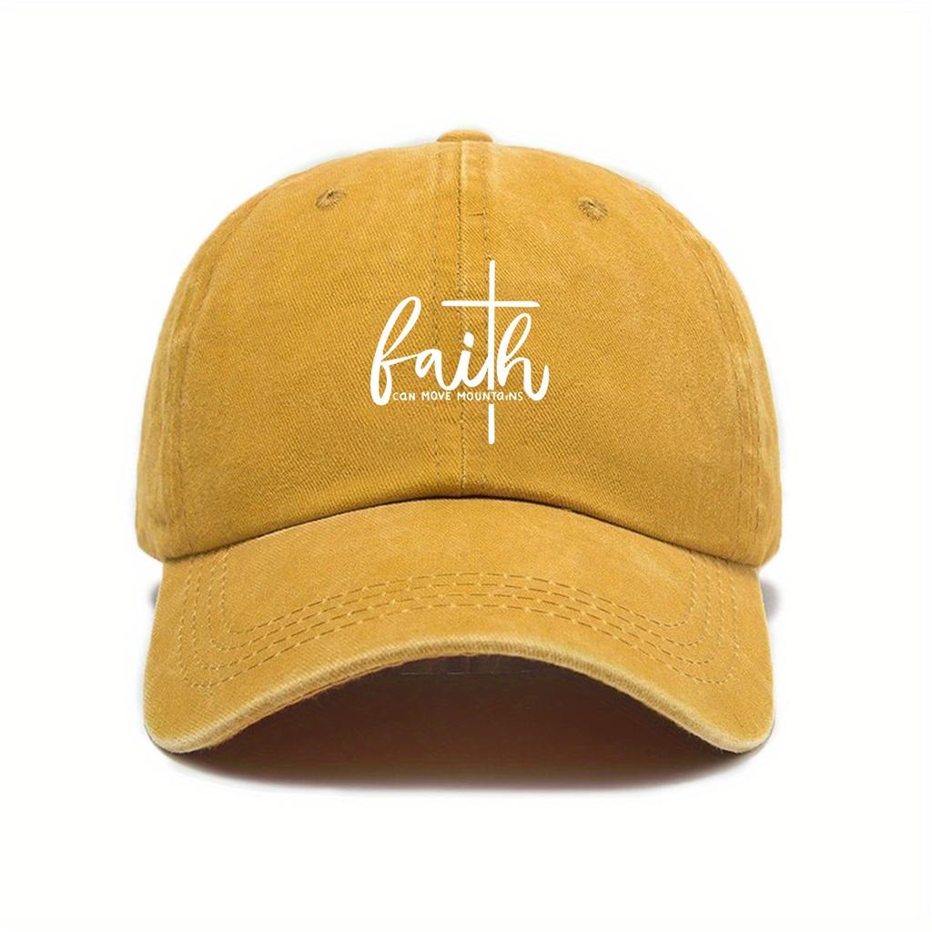 "Faith" Verstellbare Baseballkappe - Schwarz Atmungsaktive Snapback, Unisex Lässige Kopfbedeckung für Männer & Frauen