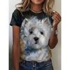 Ladies' Cute Cat Pattern 3D Printed Casual Short-sleeved T-shirt